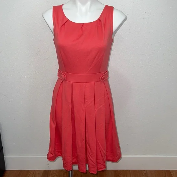 Elle | Dresses | Elle Fit And Flare Pleated Coral Dress Sz 4 | Poshmark Elle | Dresses | Elle Fit And Flare Pleated Coral Dress Sz 4 | Poshmark